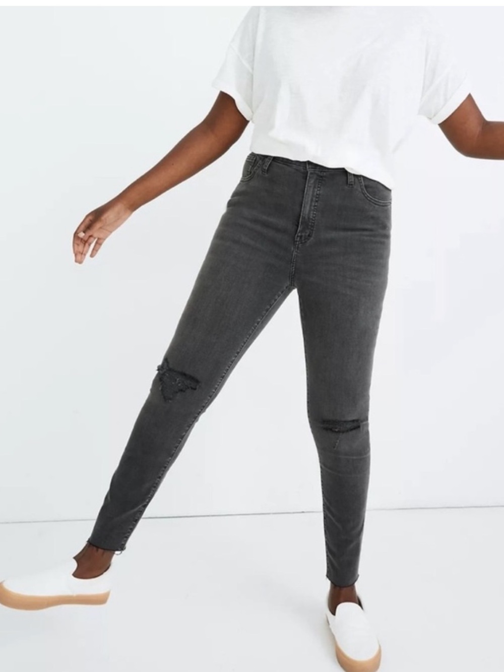 NWT Madewell Women’s Curvy High-Rise Skinny Jeans, Black Sea, Size 32